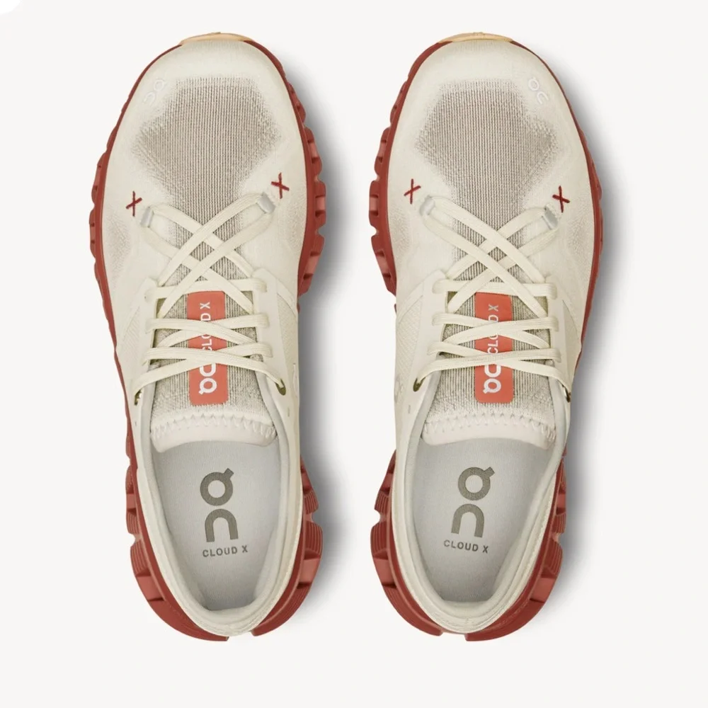 On Cloud X 3 Running Shoe Auburn/Ice Mesh White Women9.5 Men 8 ✨EUC! Trending - Picture 2 of 12